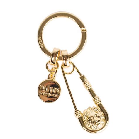 versace keychain gold|Versace lion head keychains.